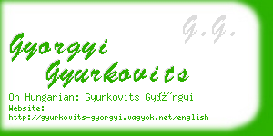 gyorgyi gyurkovits business card